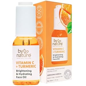 By Nature Hydrating Face Oil – Vitamin C, Turmeric & Plant Squalane Nourishes Skin for Radiant Vitality & Health Glow, for Women & Men, 1 Fl Oz