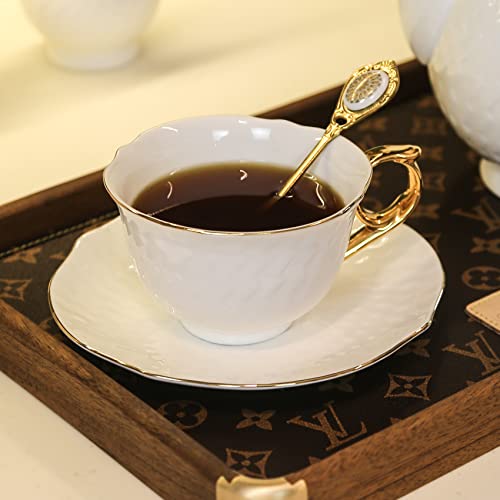 Acmlife Bone China Tea Sets,21-Piece Porcelain Tea Service Set For 6, White Tea Cup Set With Teapot, Sugar Bowl, Creamer Pitcher, Tea Party Sets For Women & Christmas Gifts #TOP3