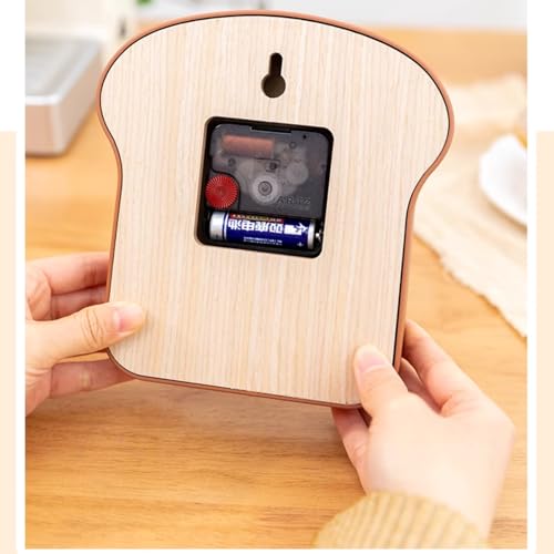 Adorable Wooden Toast Clock – Unique Miniature Kawaii Style Wall and Desk Clock for Kitchen, Bedroom, and Home Decor – Silent Quartz Movement Gift for Girls and Women - Image 9