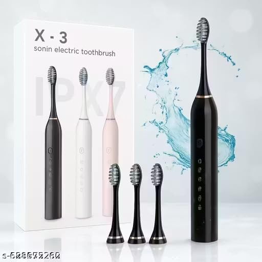 Image of Cosmic Lite Sonic Rechargeable Toothbrush with 6 Modes, 3 Brush Heads, 1 Interdental Head, Rechargeable, Toothbrush - Pack of 1 (Black, White, Pink) Random Color