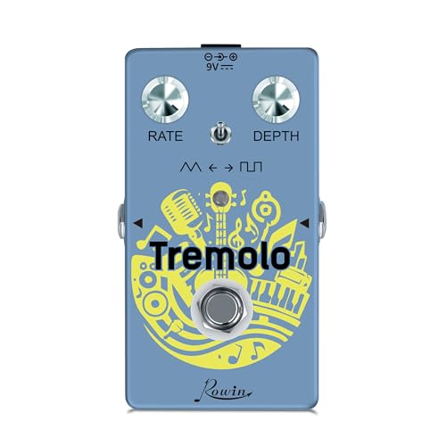 Rowin RE-07 - Pedal de trémolo para guitarra eléctrica, onda clásica de estilo amplificador,...