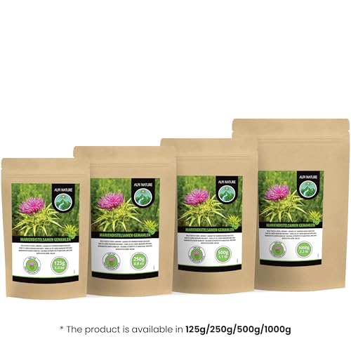 Alpi Nature Mariendistel Pulver 500g, Mariendistelsamen gemahlen, Mariendistel Samen gemahlen