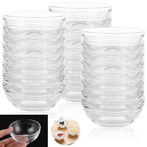 ZOFUN 28 x Dipschalen Ø 9 cm Glasschälchen Dessertschalen, Schüsseln aus Glas Dessertgläser Glas, Snackschalen, Dip Schälchen Schälchen für Desserts,Tapas & Snacks