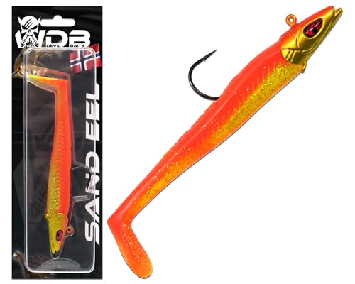 Wild Devil Baits Sand EEL Sandaal Meeres Shad Gummifisch (Red Devil, 90g)