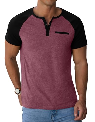 Image of Sailwind Men's Cotton Henley Short Sleeve Casual T-Shirts with Pocket