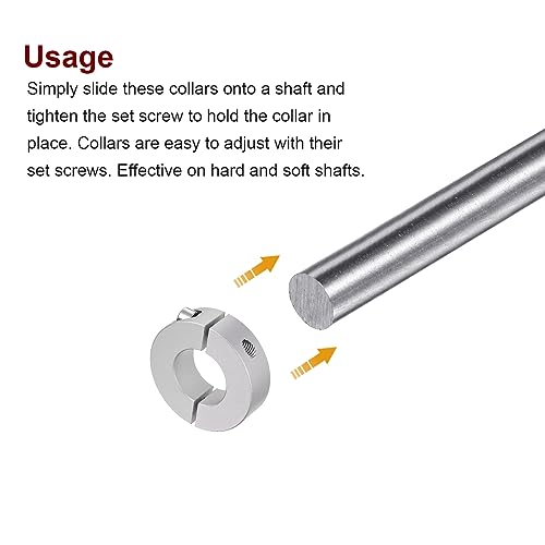 QUARKZMAN 2Stk Geteilte Stellringe 25mm 50mm AD 15mm Breite Aluminiumlegierung Tiefenanschlagringe Klemm für Stopfen Positionshalter Zahnräder Maschine Hilfsmittel Industrie Eloxierung