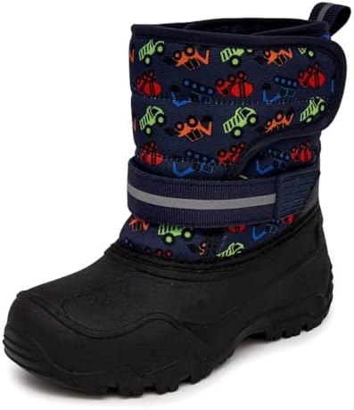 LONDON FOG Dex Boys and Girls Snow Boots - Insulated Waterproof Winter Kids Snow Boots - Toddler Little Kid and Big Kid Size Winter Boots for Boys and Girls Navy Multi toddler 6