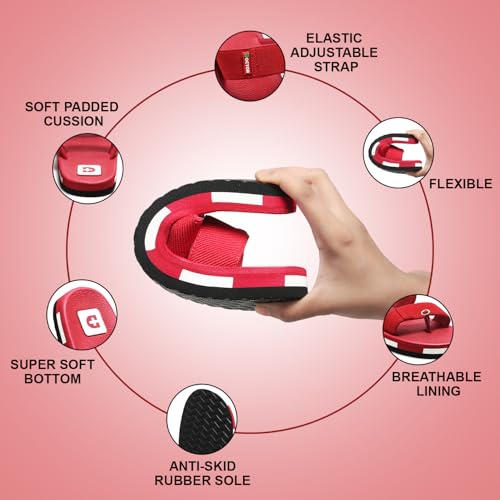 Image of DOCTOR HEALTH SUPER SOFT Men's Casual Slippers with Soft Cushioned Sole, Double Strap with Toe Loop Design, Lightweight Anti-Slip Everyday Wear Slippers for Home and Outdoor Use