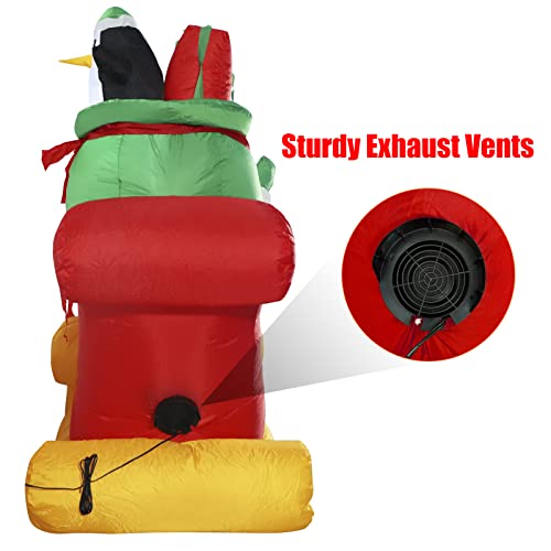 Christmas Inflatable Decoration, Shdejtg 7Ft Santa Claus On Sleigh With Build-In Led Blow Up Self-Inflatable For Christmas, Party Indoor, Outdoor, Yard, Garden, Lawn Décor. #TOP5
