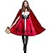 Produktbild A/B Rotkäppchen-Kostüm für Damen, Cosplay, Halloween, Weihnachten, Verkleidung + Umhang Gr. S, Damen Rot