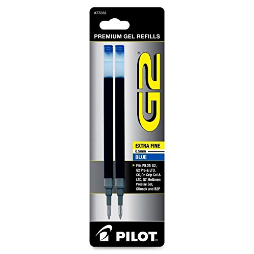 Pilot G2 Gel Ink Roller Ball, Azul Extra Fino 1 Bolígrafo y 24 Recargas miniatura 3