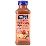 Naked Boosted Smoothie Strawberry Banana Machine, 15.2 fl oz Bottle - Real Fruit Juice Smoothie with Fiber, Excellent Source of Vitamin C and Vitamin E for Immune Support