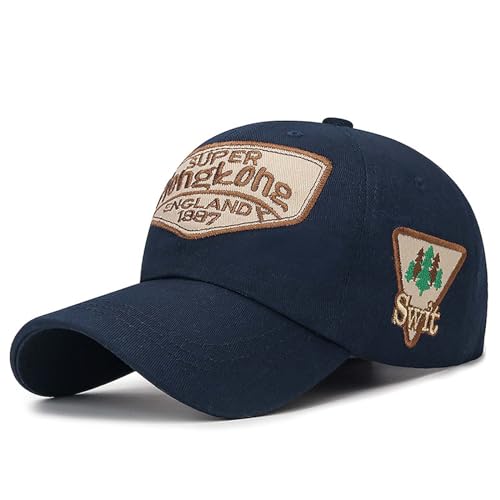 WUODHTW Casquette de baseball pour homme et femme - Motif drapeau américain - Camouflage - Maille - Pour la pêche et la chasse, Bleu marine., Taille unique