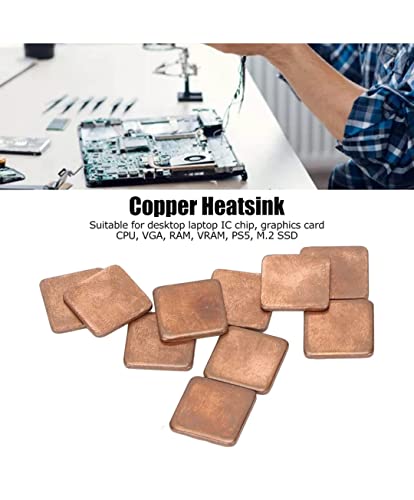 Image of AVIATION METAL & ALLOYS 10pcs Copper Pad Shim Thermal Kit,Pure Copper Heatsink,Low Profile Copper Plate Cooler Heat Sink for Cooling PC Components Laptop IC Chips CPU VGA, RAM, VRAM, PS5, M.2 SSD