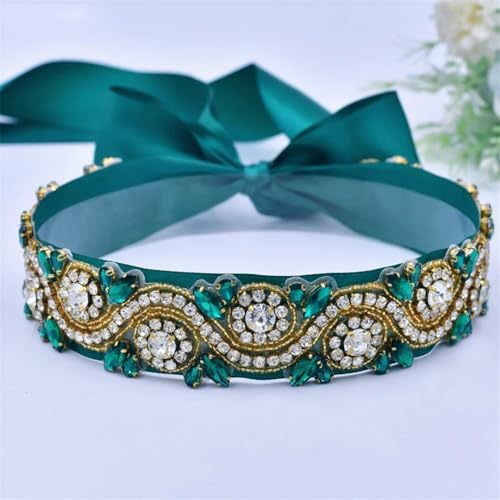 Women's Gold Rhinestone Belt, Hand-Beaded, Perfect For Bridal Weddings And Party Dresses2
