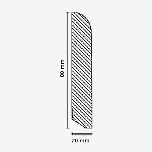 Listwa przypodłogowa z litego drewna 20 x 80 x długość opadająca do ok. 2400 mm lite drewno białe do klejenia, przykręcania i przybijania listwy przypodłogowej firmy PROVISTON 12 metrów | 5 sztuk