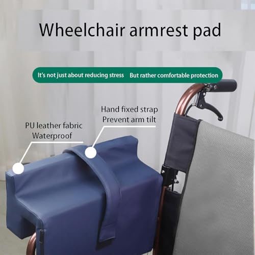 Almohadillas para reposabrazos de silla de ruedas, cojín de apoyo lateral con correa de fijación, fácil de limpiar para personas mayores y personas con discapacidad, 10 cm de ancho