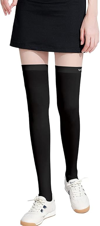 DAISHA Summer Sun Protection Golf Socks UPF 50+,Ice Silk Breathable Cool Long Thigh High Socks for School,Daily Wear,Cosplay.
