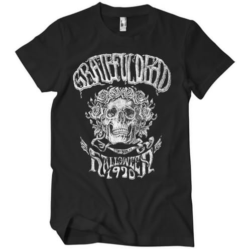 T-Shirt Halloween 1970 Grateful Dead pour Hommes en Coton Noir Coupe Régulière