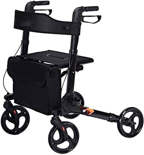 Deambulatori per anziani, deambulatore rollator leggero e pieghevole con sedile, regolabile in altezza per anziani e senior per lo shopping e il tempo libero, rollator walker (Color : A)