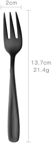 Miniatura 6 de Baikai - Juego de 12 tenedores para aperitivos, de acero inoxidable 1810, 3 dientes, para cóctel, mini ensalada y fruta, 5.5 pulgadas (negro)