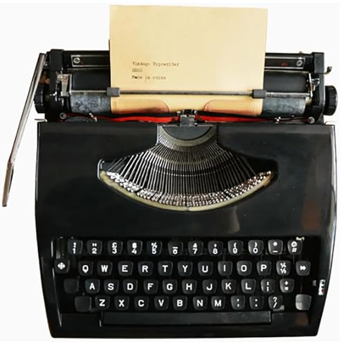 Máquina de escribir manual vintage con funda de transporte, máquina de escritura portátil para escritura a mano clara, incluye cinta de tinta, máquina de escribir mecánica retro para letras y