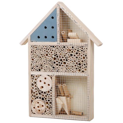 Bienenhaus, 25, 4 x 35, 6 x 5, 1 cm, Naturholz, sichtbarer Garten, Bienenhotel mit verschiedenen Räumen, stabiles DIY-dekoratives Schmetterlingshaus für Marienkäfer, Florfliegen, Libellen, Hotel Bienenhaus, 25, 4 x 35, 6 x 5, 1 cm, Naturholz, sichtbarer Garten, Bienenhotel mit verschiedenen Räumen, stabiles DIY-dekoratives Schmetterlingshaus für Marienkäfer, Florfliegen, Libellen, Hotel