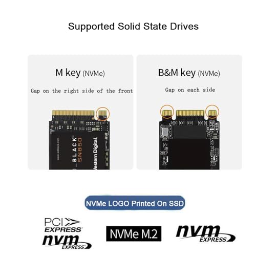 Carcasa externa para SSD M.2 NVMe aluminio plata miniatura 6