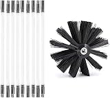 QDY -Kit De Brosse De Nettoyage De Cheminée, Kit De Nettoyage De Conduit D'évacuation avec Tiges 6/9/12/15 1 Têtes De Brosse 1 Connecteur De Perçage Kit De Ramonage pour Cheminée,41 cm,9 Rods