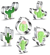 Cactus Cookie Cutter Set - Xzhloym 6 Piece Stainless Steel Metal Cactus/Cacti Cookie Cutters in D...