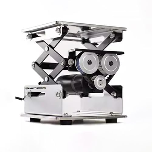 Electric Stainless Steel Lifting Platform, Small Laboratory Lifting Stand Remote Control Adjustable Lifter Moving Load 10KG (200x200MM)