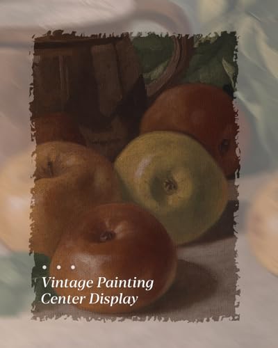 Image of HUARCEY Gold Framed Vintage Wall Art for Living Room, Harvest Apples Still Life Oil Painting Artwork Shelf Decor Abstract Wall Pictures Large Prints Farmhouse Fruit Room Decor Bedroom Kitchen Bathroom