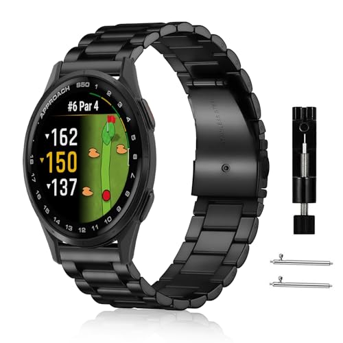 [RoSoki] �o���h 20mm Garmin Approach J1 / Garmin Approach S50/S44 �Ή� �X�e�����X�� �����o���h �����x���g �ւ��X�g���b�v �h�K �������t�� �r�W�l�X�� �j�����p - �u���b�N