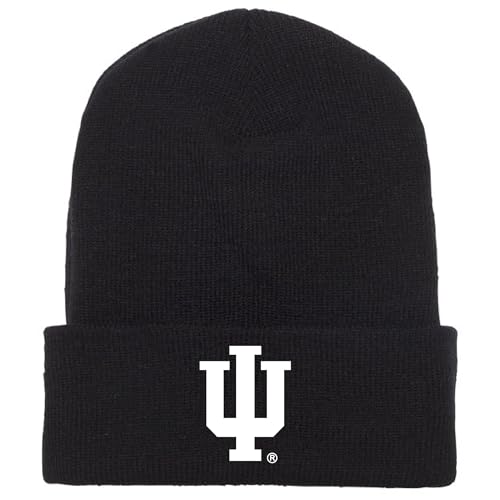 J2 Sport Indiana University Beanie Hat, Winter Mens Womens Cap for Adults, Hoosiers Black