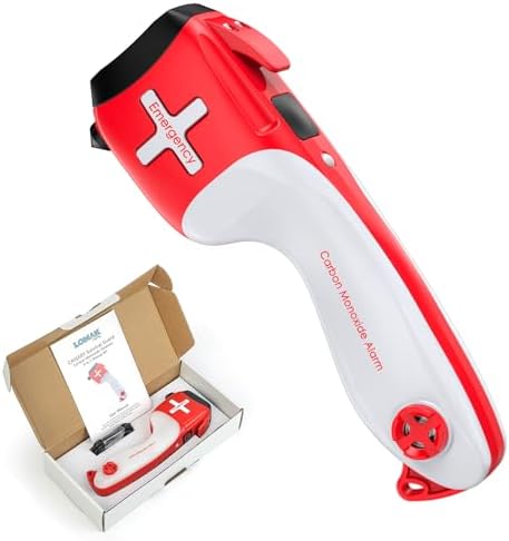 6-in-1 Multifunctional Emergency Tool, Flashlight with CO Detector, Window Breaker, Seat Belt Cutter, Red/White LED Warning Light, and Flashlight for Automotive Rescue Tool