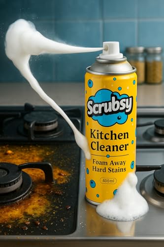 Image of Foam Kitchen Cleaning Spray - Kitchen Surface and Chimney Cleaner - Gas Stove Cleaner Liquid Spray - All Purpose Grease, Slab Tough Degreaser, Pack of 1