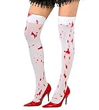 Fiestas Guirca Strümpfe weiß Pariser Blut blutige Halloween Horror