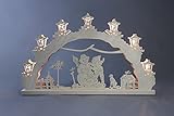 Schwibbogen Kinder bauen Schneemann Länge ca 52cm NEU Motivleuchte Lichterbogen LED Erzgebirge Bergkirche Räucherhaus Räucherkerze Holz Bergmann Seiffen Bergbau Bergwerk Weihnachtsbude Markt