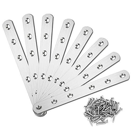 10 Stücke Flachverbinder Lochplatte Flache Ecke Bracket Edelstahl Holzverbinder Metallverbinder für Reparatur Befestigung Holz Möbel Schrank Cover