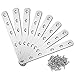 8 Pezzi Piastre di Giunzione per Riparazione 152×19mm Piastre Staffa Piatta Forata in Acciaio Inox per Fissaggio Mensola Tavolo Mobili con 48 Viti