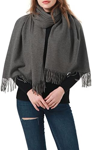MEANBEAUTY Women Cashmere Feel Scarf Winter Pashnima Shawl Wrap Solid Color Blanket Scarves