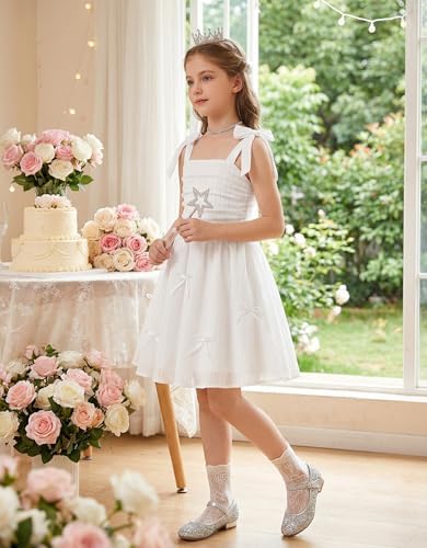 Arshiner Tween Girl Summer Sundress White Party Dresses for 11-12 Years — view 6