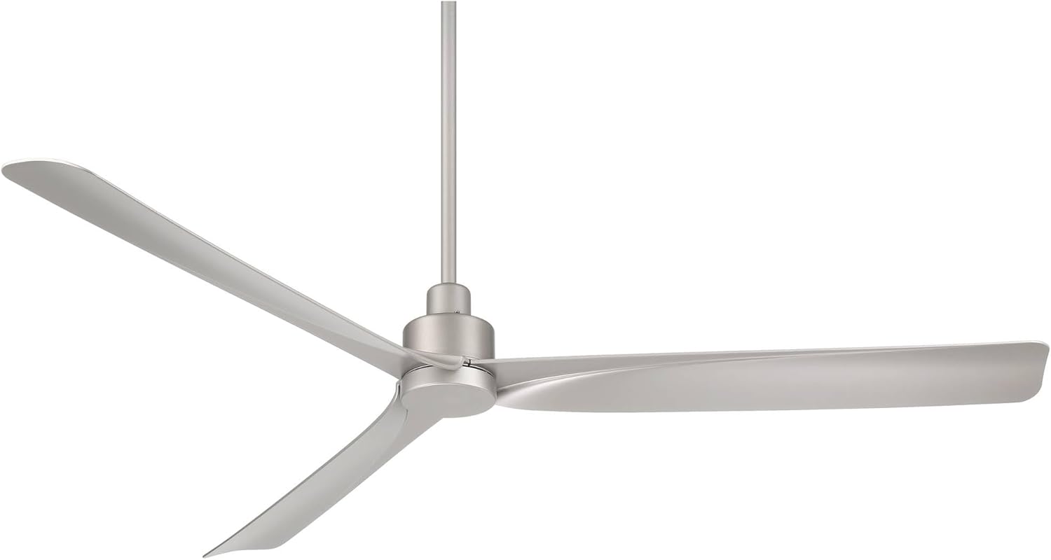 Casa Vieja 60" Sailplane Modern Industrial Indoor Outdoor Ceiling Fan 3 Blade Remote Control Silver Finish Blades Bedroom Patio Living Room Kitchen Porch Damp Rated Decorative DC Motor Garage