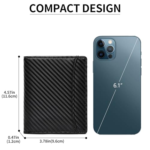 GAEKEAO Mens Wallet Slim Bifold RFID Blocking Thin Credit Card Holder Genuine Leather Minimalist Front Pocket Wallets for Men with Zipper Coin Pocket3