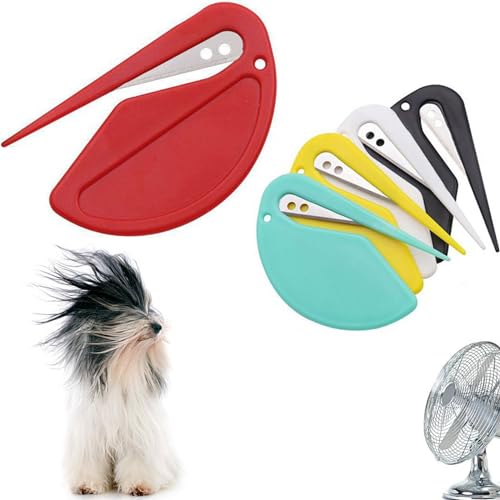 Pet Knotting Comb, 2024 New De Knotting Comb for Dog and Cat, Tapered Guide Penetrates the Tangle and Allows the Blade to Cut the Hair, Knotting Comb Pet Grooming Tool Tangle Remover (Blue + Green)