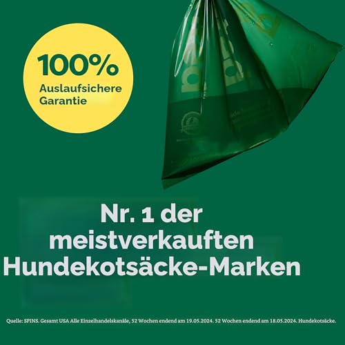 Earth Rated Hundekotbeute garantiert auslaufsichere und extra dicke Abfallsäcke, einzelne Nachfüllrollen für Hunde, unparfümiert, 315 Stück