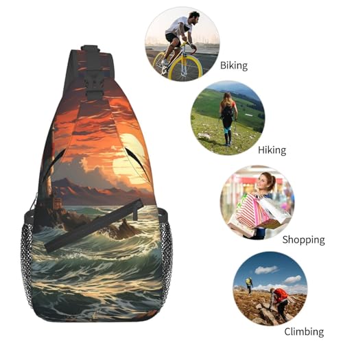 Morrales tipo Sling para hiking para adultos negros miniatura 6