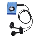 Water Proof MP3 Player for Swimming, 8GB HiFi Music Player with Earphone, 150mAh Underwater Swimmer MP3 Player with Clip, Compatible with Almost All Audio Formats (Blue)