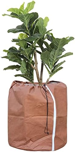 Tesmotor Thermo Topfschutz, Topfpflanzen Schutzbeutel für Pflanzen, Winter Topfschutz mit Zugband - 50 x 45 cm