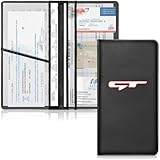 DEWILLO Leather Car Registration and Insurance Cards Holder, Vehicle Glove Box Car...